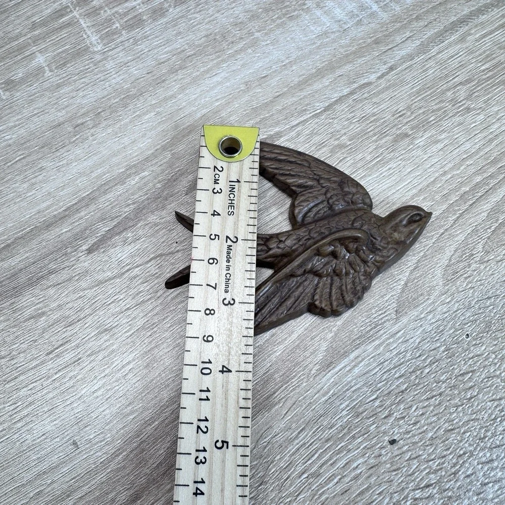 Burwood Swallow Bird Wall Plaque Brown Wood Look Vintage Flying Bird Decor